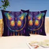 Almofada Cruzada Nova de Primavera com Flor de Lótus Azul e Flor de Epiphyllum para Escritório, Quarto, Sofá, Personalizável