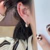Pendientes de aro con microincrustaciones de circonitas estilo francés para mujer, con hebilla de oreja ligera y de lujo, combinables con todo, con un diseño pequeño y exquisito, ideales para celebridades de Internet.