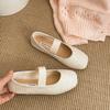 Sapatos Mary Jane femininos leves, respiráveis, estilo balé francês retrô, com sola plana e boca rasa, camada única, primavera 2025