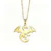 Collar y Pendientes de Acero Inoxidable de Dragón Fantasía 2026 para Mujer, Colgante de Dragón Vintage, Soporta Dropshipping, Transfronterizo a Europa y América