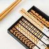 Xitian Muyu pauzinhos domésticos de estilo japonês pauzinhos de bambu 5 pares pacote familiar antiderrapante pontiagudo cinco em caixa de presente terno