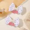Pinza para el pelo con lazo de tela de cereza transfronterizo europeo y americano, accesorio para el pelo de niño con estampado, goma elástica para coleta 5317