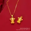Desvanecimiento LentoNuevo Estilo Chino Colgante Atrae Fortuna Pequeño Dios de la Riqueza Collar para Mujeres, Oro de Arena Vietnamita Suministro al por Mayor