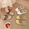 Sandálias de linho trançado de corte baixo para mulheres, novos tamancos fechados com fivela vintage para o outono de 2026, sapatos Birkenstock de sola grossa