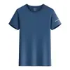 Camiseta Casual Unisex de Manga Corta con Cuello Redondo, Tejido de Seda Helada de Secado Rápido, Raya Reflectante Estampada, Verano 2026