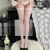 Huan también japonés puro quiere tirantes punto de ola integrado tubo alto medias sexys punto de ola retro lazo calcetines hasta la rodilla