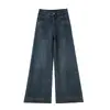 Jeans Micro-Acampanados para Mujer 2025 Nuevo Otoño e Invierno de Cintura Alta Holgados Súper Elegantes Bordados de Pierna Ancha Pantalones Micro-Acampanados