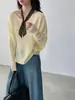 Suéter de Punto Estilo Coreano Jiangzuo con Mangas Murciélago para Mujer Primavera Temprana 2026, Top Versátil Casual Irregular 9103