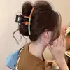 Pinza para el pelo coreana para mujer, pinza de tiburón de estilo simple, pasador de alta gama, pinza para la parte trasera de la cabeza, pinza de hueso de dragón con lunares