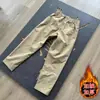 Calça Esportiva Casual Reta Grossa Forrada com Lã Unissex Outono e Inverno Tendência Quente Solta Confortável Versátil para o Dia a Dia