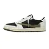 Zapatillas deportivas de baloncesto Jordan 1 de caña baja para hombre y mujer, AJ1 Lightning Reverse Swoosh Black Warrior Mocha, transfronterizas europeas