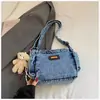 Bolso de Hombro Cruzado de Mezclilla de Lona Moda Bollo 2026 Nuevo Casual Versátil Simple Estilo Coreano de Hombro Cruzado Moderno