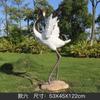 Simulação de guindaste ao ar livre, escultura, jardim, paisagem, jardim, jardim de pedras, piscina, decorações de pátio, guindaste branco, ornamentos de guindaste de coroa vermelha