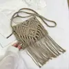 Bolso Bandolera de Paja con Borla Simple, Bolso de Hombro Retro Estilo Coreano, Bolso Tejido Nuevo 2026, Bolso de Playa, Uso Diario