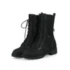 Botas de Motocicleta Nuevas de Otoño e Invierno de Comercio Exterior, Botas Martin con Cordones de Tacón Bajo, Talla Pequeña 33, Botas de Mujer con Suela Gruesa, Talla Grande 46 Botas Vaqueras