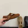 Zapatos de cuero simples de alta gama vintage, nuevo otoño 2026 moda francesa de gamuza con tira en T de corte bajo elegantes zapatos de vestir