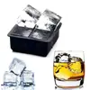 Bandeja de Hielo Cuadrada Grande de Silicona para Congelador, 4 Cubos, Creativa, Fácil de Desmoldar, Adecuada para Whisky y Cócteles