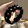 Elegante diadema de perlas para mujer, corona alta, versátil para salir, accesorio para el cabello elegante, tocado de alta gama
