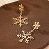 Europa y Estados Unidos invierno transfronterizo nueva moda personalidad simple Joker aretes de copo de nieve joyería para uso diario al por mayor