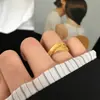 En stock Nuevo Diseño Francés de Nicho Anillo Apilado Hueso de Serpiente Suave Metal Dorado Personalizado Hip Hop Hip Hop Accesorios