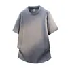 Camiseta de Manga Corta para Hombre con Puntada de Contraste, 100% Algodón, Marca de Verano de Moda, Corte Holgado, Sensación de Alta Calidad, Ropa de Verano de Media Manga, Top de Diseñador