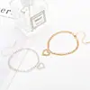 Decoração de pé de praia Novo Amor Europeu e Americano Moda Coração de Amor Corrente de Garra de Strass Tornozeleira Dupla Camada A008