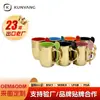 Caneca de cerâmica com revestimento galvanizado e colher para atacado de fábrica para comércio exterior transfronteiriço caneca de cerâmica com colher