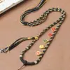 Cordón para Colgante Tejido a Mano de Xizang Trenza de Ocho Hilos Estilo Borla del Dios de la Riqueza de Cinco Vías Cuerda para Collar con Colgante de Jade Thangka