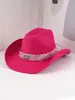 Sombrero del Día de San Valentín Regalo Transfronterizo Sombrero de Vaquero con Pedrería Estilo Navideño Sombrero Cálido a Prueba de Viento Adelgazante para Citas y Sesiones de Fotos