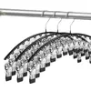 Tendedero de Calcetines de Acero Inoxidable con 10 Pinzas, Colgador de Balcón Multipinzas a Prueba de Viento para Secar Ropa Interior y Calcetines, Uso Doméstico
