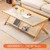 Mesa de Chá de Bambu Preto Sala de Estar Casa Apartamento Pequeno Celebridade da Internet Rattan Trançado Vidro Mesa Retangular Baixa Transfronteiriça