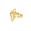 Anillo ajustable para dama con forma de corazón de nudo celta de comercio electrónico transfronterizo chapado en oro real de 18K, anillo abierto de acero inoxidable