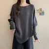 Novo Estilo Elegante Manga Morcego Fashion Versátil Ombro Único Tricô Solto Emagrecedor Estilo Preguiçoso Irregular Top Feminino
