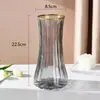 Jarrón de cristal en forma de cono, estilo ins nórdico, jarrón transparente grande y simple para bambú hidropónico, decoración de arreglo floral de escritorio y sala de estar