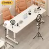 Escritorio de Computadora con Artículos para Transmisión en Vivo, Estación de Trabajo para Transmisión en Vivo, Escritorio de Computadora Móvil, Escritorio de Oficina Giratorio, Escritorio de Oficina Simple