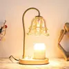 Lámpara de Aromaterapia de Lirio del Valle, Lámpara para Derretir Cera, Lámpara de Mesita de Noche Retro Francesa para Dormitorio, Luz Ambiental Decorativa para el Hogar, Lámpara de Mesa con Fragancia sin Llama