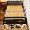 Cama de solteiro dobrável para uso doméstico, cama simples para cuidados pós-parto, cama de solteiro/casal para cochilo e plantão, cama de ferro para quarto de aluguel para adultos