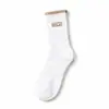Calcetines Blancos de Doble Puño a Media Pantorrilla para Mujer, Calcetines Blancos Clásicos de Algodón para Otoño e Invierno, Casuales y Versátiles, Esenciales para el Inicio de Clases en Estilo Universitario