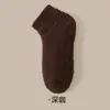 Meias de inverno espessas, antiderrapantes, com pontinhos no solado, forradas com fleece, quentes, de cano curto, camada dupla, meias de dormir em fleece coral de cor sólida