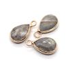 Colgante de Piedra Natural Cuarzo Transparente Facetado 10x18mm Forma Pequeña de Lágrima Amatista Colgante de Agujero Único Accesorios para Joyería DIY