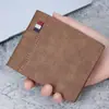 Nueva y atractiva cartera para hombre, estilo retro, tres en uno, de gran capacidad y estilo corto, multicapa.