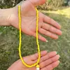 Collar de Cuentas de Arroz de Colores 4mm Versátil Color Dopamina Cadena Corta Hecha a Mano Joyería Cadena de Cuello de Alto Valor