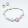 Pulseira de Cerâmica com Contas para Mulheres de Jingdezhen, Pulseira de Estilo Nicho de Alto Padrão, Pulseira Trançada Atacado, Lembrança de Viagem