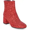 Botines de Tobillo con Tacón Grueso Brillantes Medianos para Mujer Cremallera para Fiesta Baile de Graduación Botines Cortos