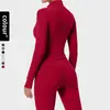 Jaqueta de Yoga Feminina Slim Fit Outono Inverno Secagem Rápida Apertada Zíper Gola Alta Manga Longa Top Casual Sport Fitness Roupas Jaqueta