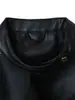 Chaqueta de Cuero PU para Mujer con Cuello Redondo, Cierre de Cremallera, Bolsillos con Cremallera, Estilo Motero, Ropa Exterior Fresca y Elegante para Mujer - Venta al por Mayor y Dropshipping Transfronterizo