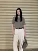Suéter para Mujer Neihe Estilo Old Money Tejido de Punto Trenzado Cuello Polo Manga Corta Modelo Nuevo Otoño 2026 260215