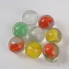 20 Piezas 25mm Rojo Amarillo Azul Verde Blanco Flor de Cuatro Pétalos Canicas de Vidrio 2.5cm Bola Transparente de Pétalos Coloridos 400g