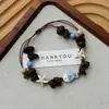 Pulsera de Grano de Café de Cerámica Jingdezhen, Refrescante y que no se decolora, Joyería de Alta Gama para Mujer, Accesorio Versátil de Nuevo Estilo Chino, Mayoreo