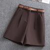 Pantalones cortos de traje grueso de estilo europeo con forro, ropa de mujer, otoño e invierno, estilo coreano, nuevos pantalones adelgazantes, pantalones casuales